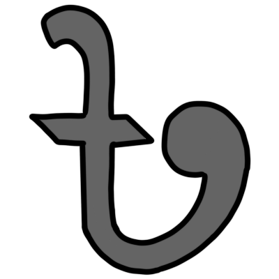 a dark grey taka symbol